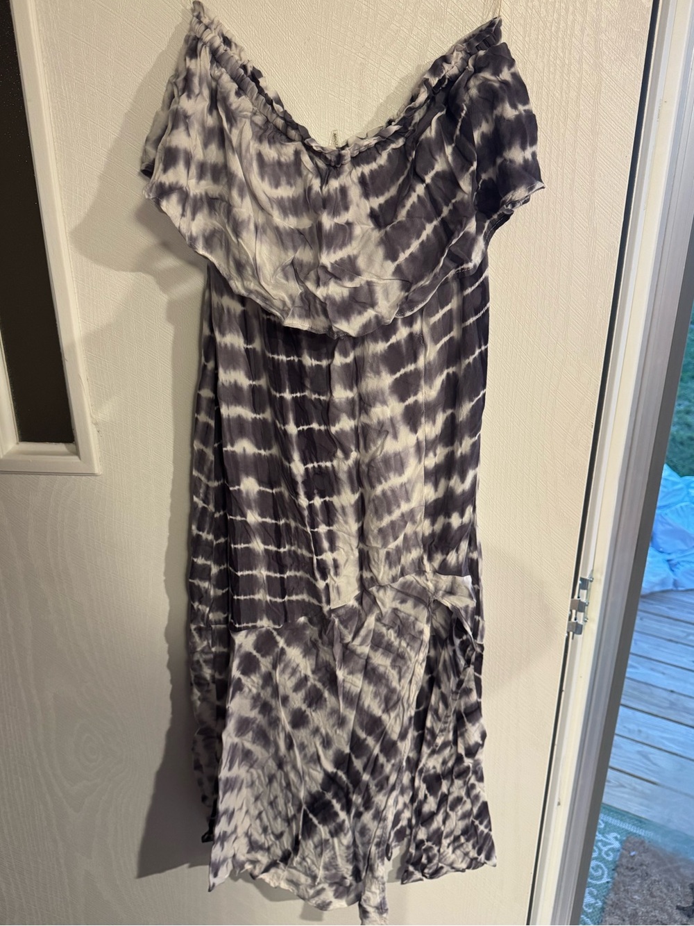 entro strapless Tie-Dye Maxi Dress - Black & White